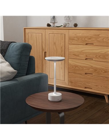 HOMCOM Cordless LED Table Lamp with 4000mAh Rechargeable Battery, 3 Colour, Silver
