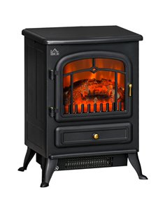 HOMCOM Electric Fire Place 1850W Heater-Black