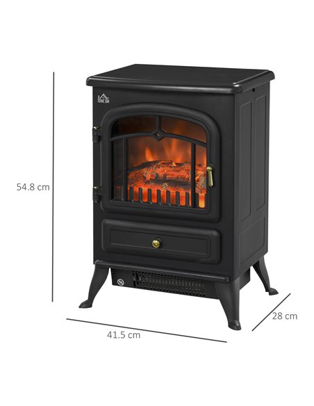 HOMCOM Electric Fire Place 1850W Heater-Black - pic 28358 | FastDaddyshop