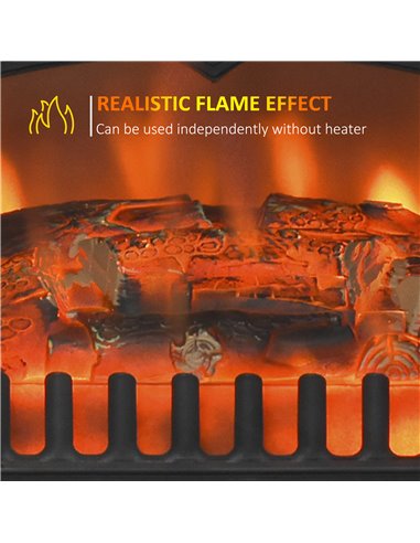 HOMCOM Electric Fire Place 1850W Heater, Black 820-038