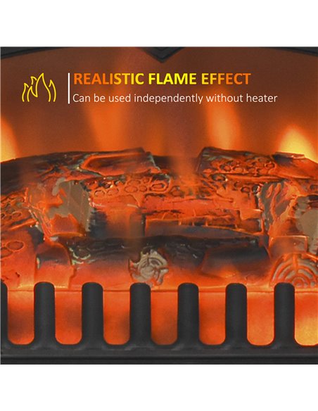 HOMCOM Electric Fire Place 1850W Heater, Black 820-038 - pic 28360 | FastDaddyshop