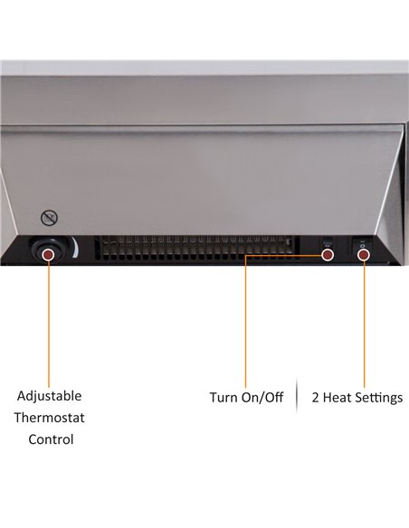 HOMCOM 2KW Electric Fireplace Pebble Burning Effect Heater Fire Flame Indoor Stove LED Lighting - Stainless Steel - pic 28370 | FastDaddyshop