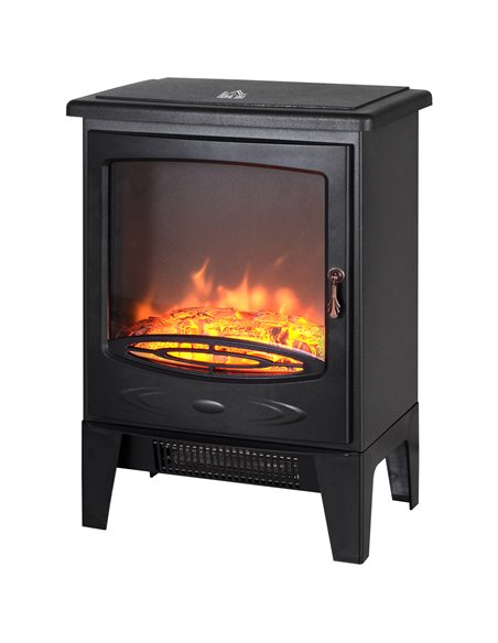 HOMCOM Electric Heater with Artificial Flame Effect, Black 820-164 - pic 28392 | FastDaddyshop