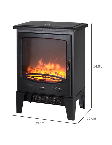 HOMCOM Electric Heater with Artificial Flame Effect, Black 820-164 - pic 28394 | FastDaddyshop