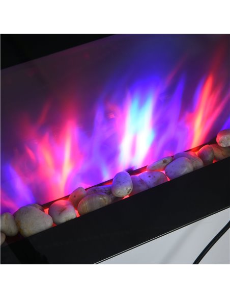HOMCOM 1000W Wall Mounted Tempered Glass Electric Fireplace Heater Wall Fires Black - pic 28416 | FastDaddyshop