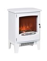 HOMCOM Electric Fireplace Stove, Free standing Fireplace Heater with Realistic Flame Effect, 900W/1800W, White