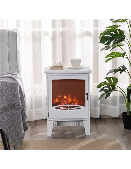 HOMCOM Electric Fireplace Stove, Free standing Fireplace Heater with Realistic Flame Effect, 900W/1800W, White - pic 28445 | FastDaddyshop