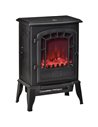 HOMCOM Free standing Electric Fireplace Stove, Fireplace Heater with Realistic Flame Effect, 1000W/2000W, Black