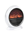 HOMCOM Electric Fireplace Heater with Realistic Flame Effect, Rotatable Head, Overheating Protection, 1500W, White