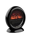 HOMCOM Electric Fireplace Heater with Realistic Flame Effect, Rotatable Head, Overheating Protection, 1500W, Black