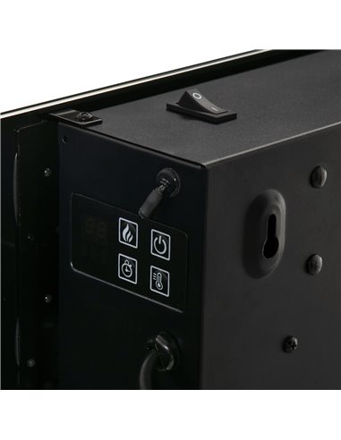 HOMCOM Electric Wall-Mounted Fireplace Heater with Adjustable Flame Effect, Remote Control, Timer, 1800/2000W, Black