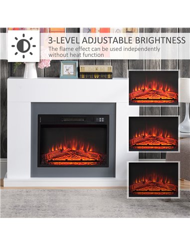 HOMCOM 2000W Electric Fireplace Suite with Remote, White 820-227V70