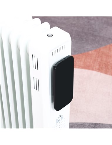 HOMCOM 2720W 11 Fin Oil Filled Radiator with LED Display, 24H Timer, 3 Heat Settings, White