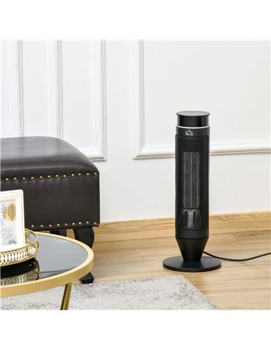 HOMCOM Ceramic Tower Indoor Space Heater 1000W/2000W with Oscillation, Remote Control, Timer, Black