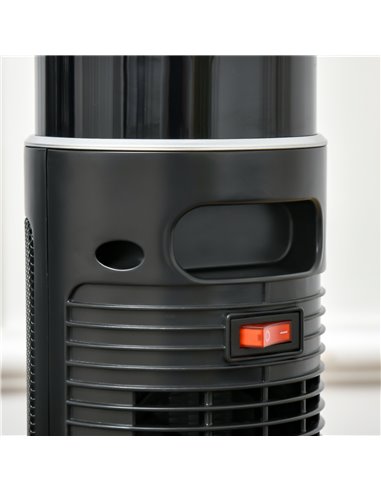 HOMCOM Ceramic Tower Indoor Space Heater 1000W/2000W with Oscillation, Remote Control, Timer, Black