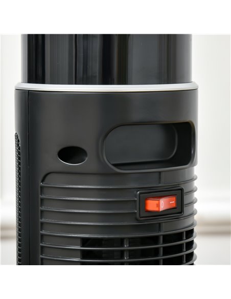 HOMCOM Ceramic Tower Indoor Space Heater 1000W/2000W with Oscillation, Remote Control, Timer, Black - pic 28579 | FastDaddyshop