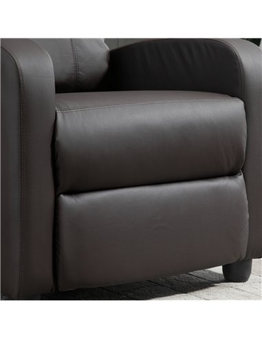 HOMCOM Recliner Sofa Chair, PU Leather Massage Armchair with Footrest and Remote Control, Brown