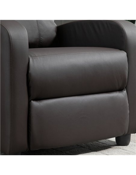 HOMCOM Recliner Sofa Chair, PU Leather Massage Armchair with Footrest and Remote Control, Brown - pic 28597 | FastDaddyshop