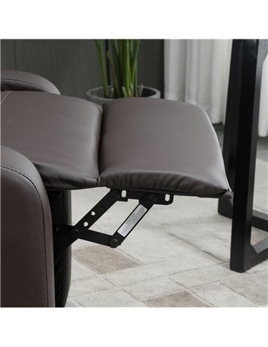 HOMCOM Recliner Sofa Chair, PU Leather Massage Armchair with Footrest and Remote Control, Brown