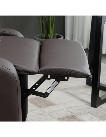 HOMCOM Recliner Sofa Chair, PU Leather Massage Armchair with Footrest and Remote Control, Brown - pic 28598 | FastDaddyshop
