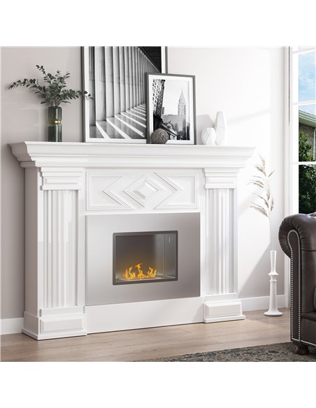 HOMCOM Wall Mounted Ethanol Fireplace with 1.5L Tank, 3 Hour Burning Time, Silver - pic 28654 | FastDaddyshop