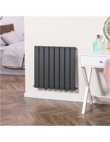 HOMCOM 60 x 60cm Single-layer Horizontal Designer Radiators, Grey
