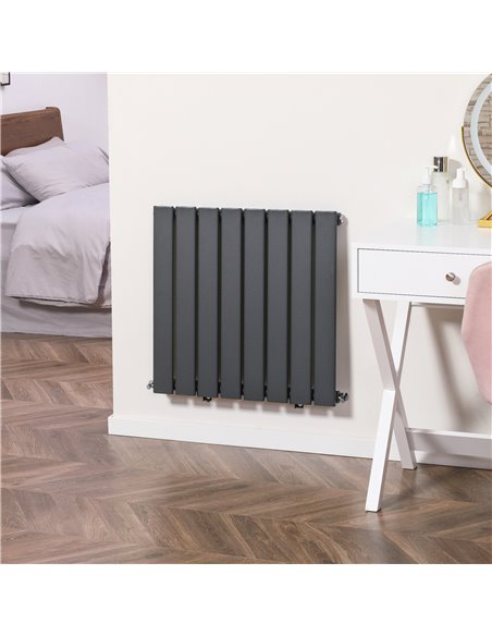 HOMCOM 60 x 60cm Single-layer Horizontal Designer Radiators, Grey - pic 28672 | FastDaddyshop