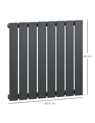HOMCOM 60 x 60cm Single-layer Horizontal Designer Radiators, Grey