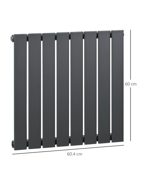 HOMCOM 60 x 60cm Single-layer Horizontal Designer Radiators, Grey - pic 28673 | FastDaddyshop