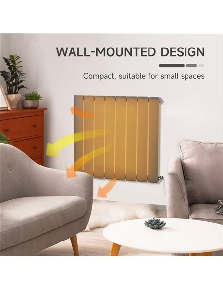 HOMCOM 60 x 60cm Single-layer Horizontal Designer Radiators, Grey - pic 28676 | FastDaddyshop