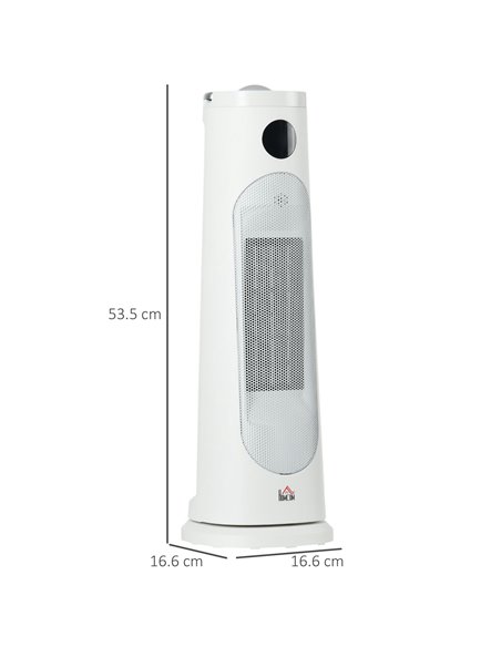 HOMCOM Electric Portable Ceramic Fan Heater with Thermostat, Timer, Overheat & Tip-over Protection, White - pic 28754 | FastDaddyshop