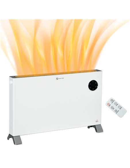 HOMCOM 2000W Electric Convector Heater with 3 Heat Settings, Adjustable Thermostat, Timer, White - pic 28761 | FastDaddyshop
