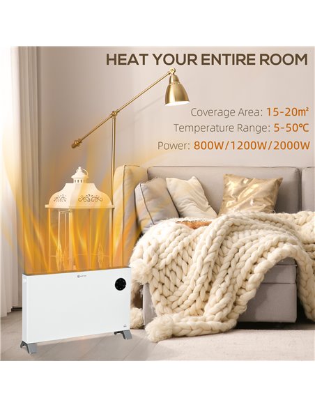 HOMCOM 2000W Electric Convector Heater, White 820-351V70WT - pic 28764 | FastDaddyshop