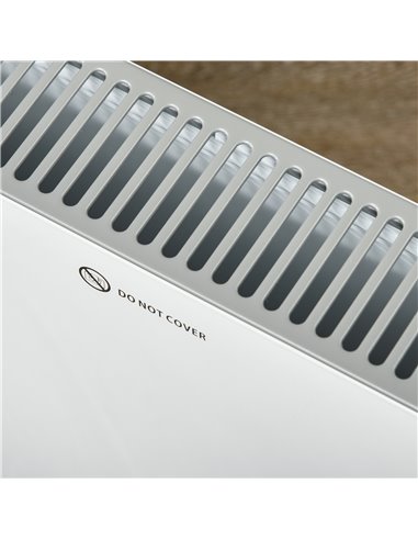 HOMCOM 2000W Electric Convector Heater, Freestanding Space Heater with 3 Heat Settings, Adjustable Thermostat, Timer, White