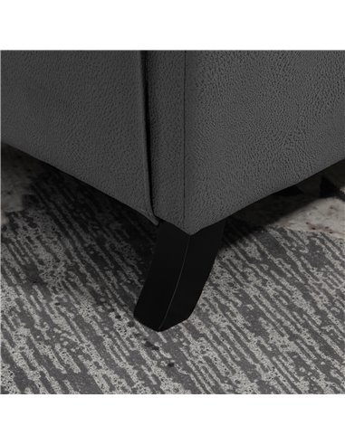 HOMCOM Wingback Recliner Chair for Home Theater, Button Tufted Microfibre Cloth Reclining Armchair with Leg Rest, Deep Grey