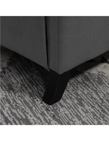 HOMCOM Wingback Recliner Chair for Home Theater, Button Tufted Microfibre Cloth Reclining Armchair with Leg Rest, Deep Grey - pic 28804 | FastDaddyshop