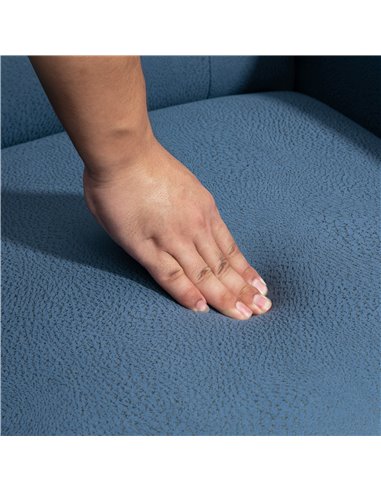 HOMCOM Wingback Recliner Chair for Home Theater, Button Tufted Microfibre Cloth Reclining Armchair with Leg Rest, Deep Blue