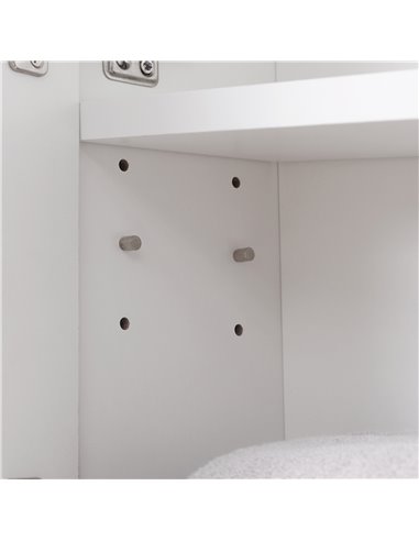 kleankin Bathroom Mirror Cabinet, Wall Mount Storage Cabinet with Double Door, Adjustable Shelf, 54cm x 15cm x 55cm, White