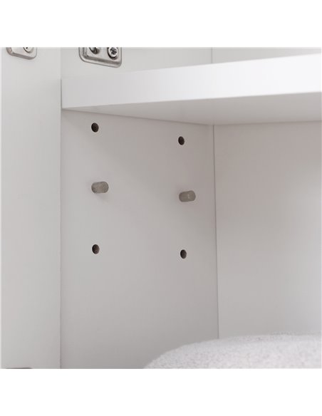 kleankin Bathroom Mirror Cabinet, Wall Mount Storage Cabinet with Double Door, Adjustable Shelf, 54cm x 15cm x 55cm, White - pic 28868 | FastDaddyshop