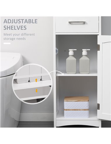 Kleankin Tall Bathroom Storage Cabinet, White-Grey 834-364LG