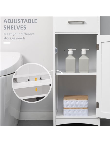 Kleankin Tall Bathroom Storage Cabinet, White-Grey 834-364LG - pic 28873 | FastDaddyshop