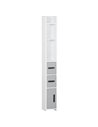 Kleankin Modern Bathroom Storage Cabinet with Open Shelves and 3 Cupboards, Grey