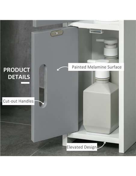 Kleankin Modern Bathroom Storage Cabinet with Open Shelves, Grey 834-457GY - pic 28882 | FastDaddyshop