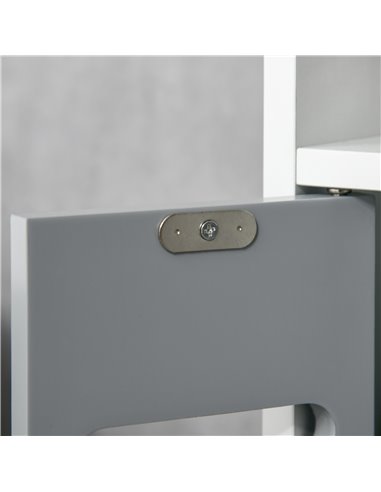 Kleankin Modern Bathroom Storage Cabinet with Open Shelves and 3 Cupboards, Grey