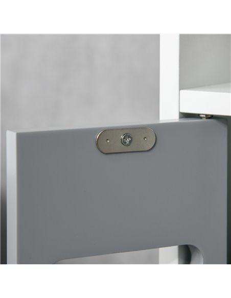 Kleankin Modern Bathroom Storage Cabinet with Open Shelves and 3 Cupboards, Grey - pic 28885 | FastDaddyshop