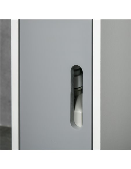 Kleankin Modern Bathroom Storage Cabinet with Open Shelves and 3 Cupboards, Grey - pic 28886 | FastDaddyshop