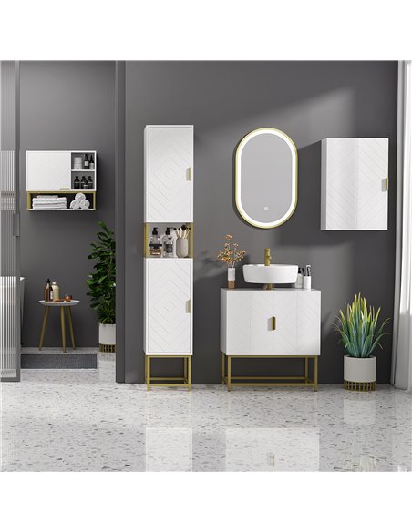 Kleankin Narrow Bathroom Storage Cabinet, White 834-536V80WT - pic 28908 | FastDaddyshop