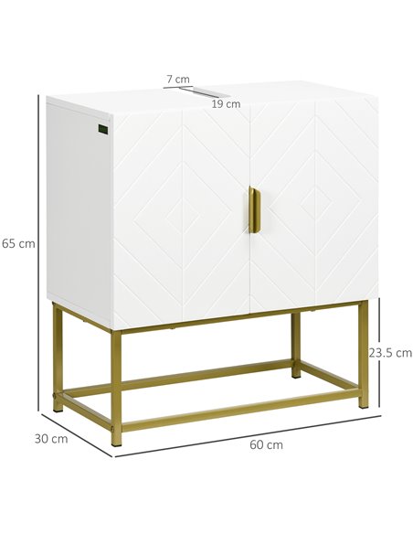 Kleankin Bathroom Mirror Under Sink Storage Cabinet Basin with 2 Doors, White - pic 28916 | FastDaddyshop