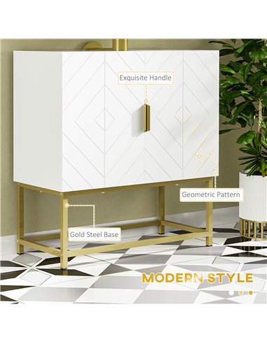 Kleankin Bathroom Mirror Under Sink Storage Cabinet, White 834-535V00WT
