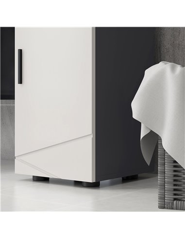Kleankin Slim Bathroom Storage Cabinet with Drawer, Door Cupboard, Adjustable Shelf and Soft Close Mechanism, Grey